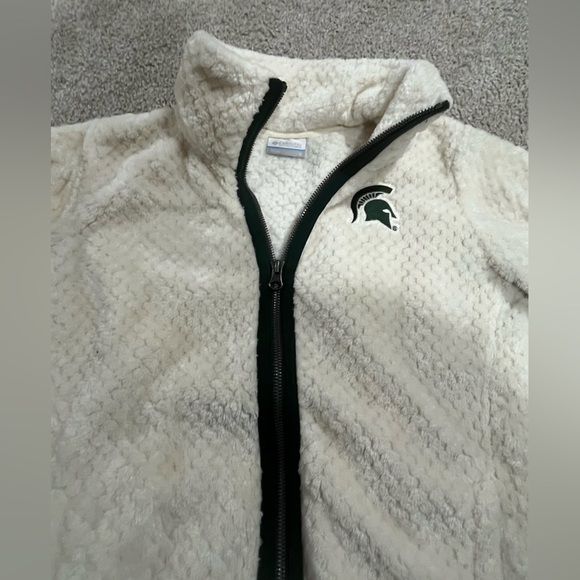 Women’s small MSU Columbia fuzzy zip up jacket-size small - Picture 2 of 5